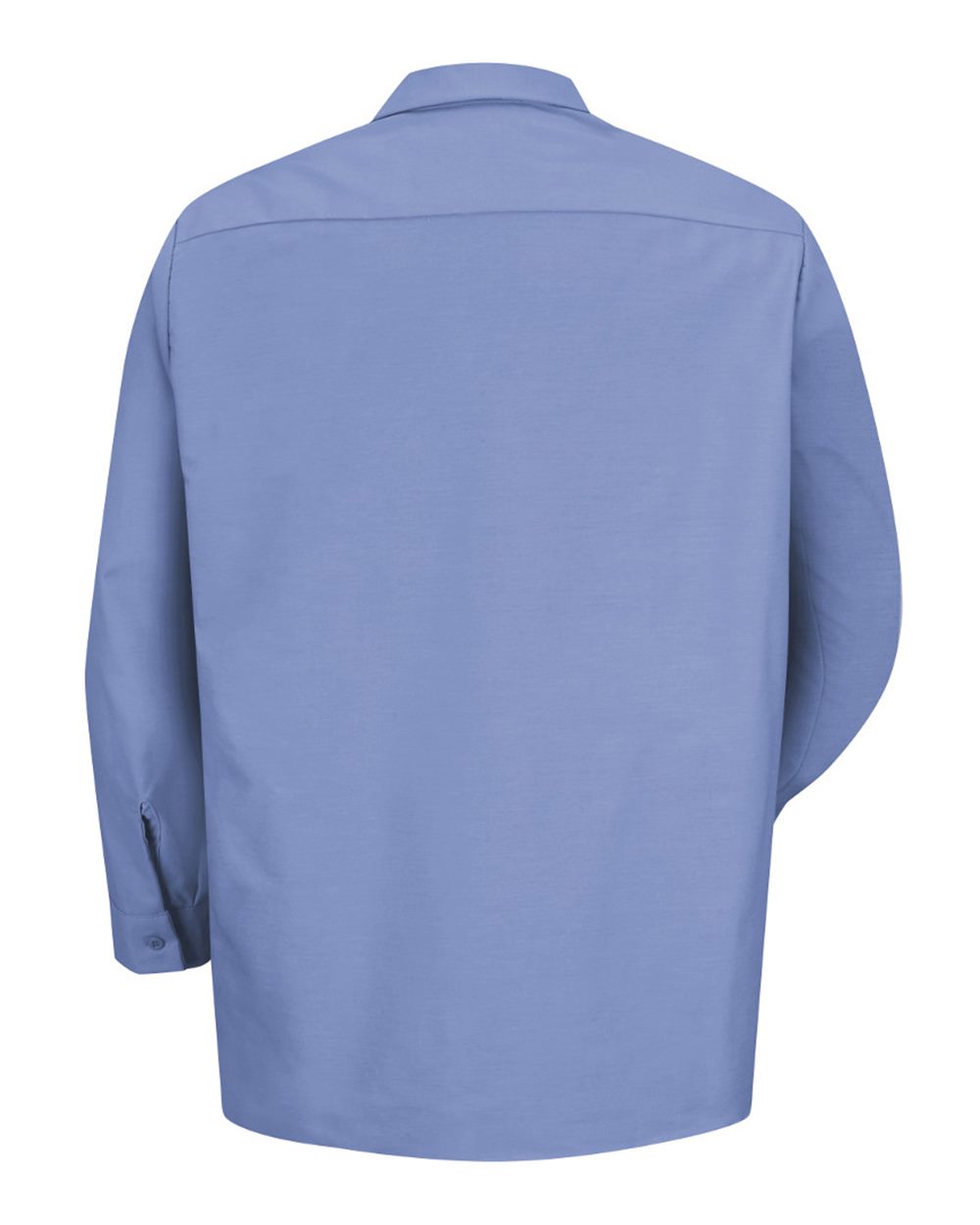 Front View of Light Blue Industrial Long Sleeve Work Shirt - SP14