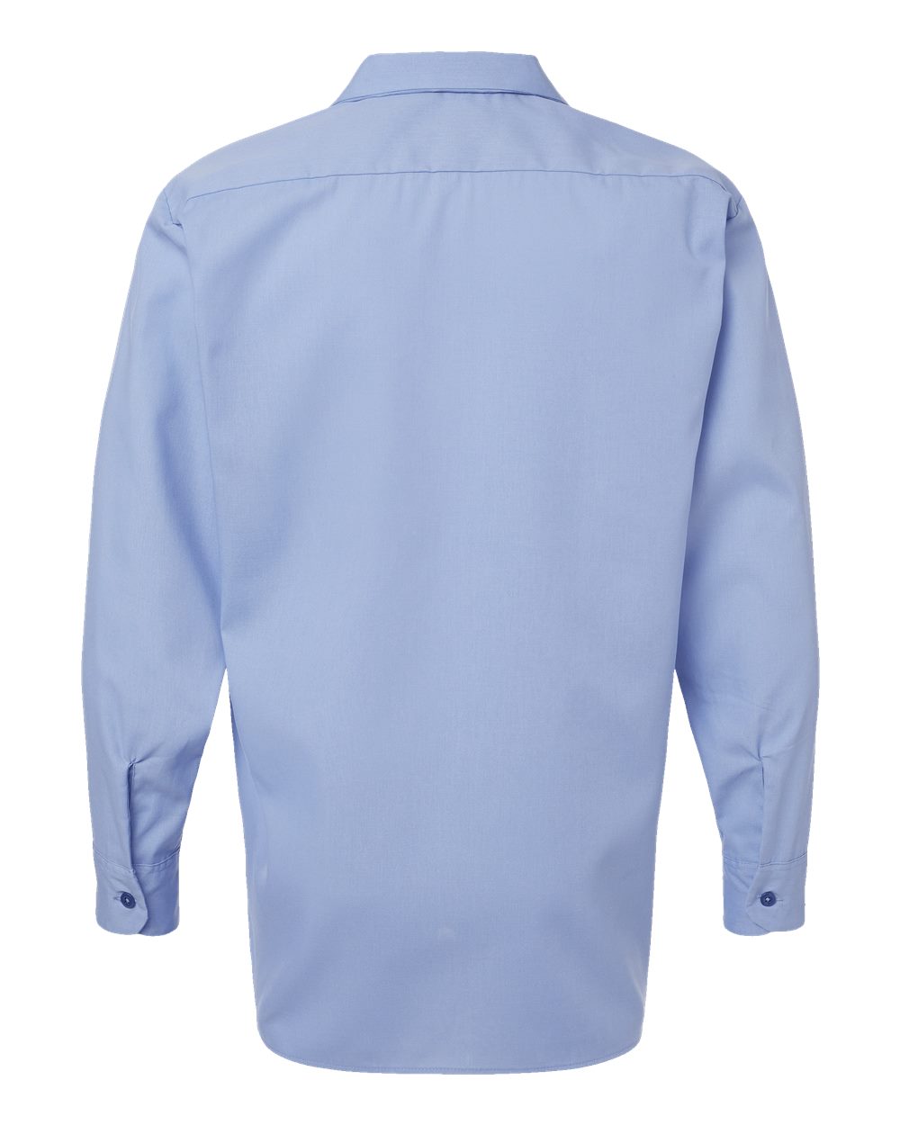 Front View of Light Blue Industrial Long Sleeve Work Shirt - Tall Sizes - L535T