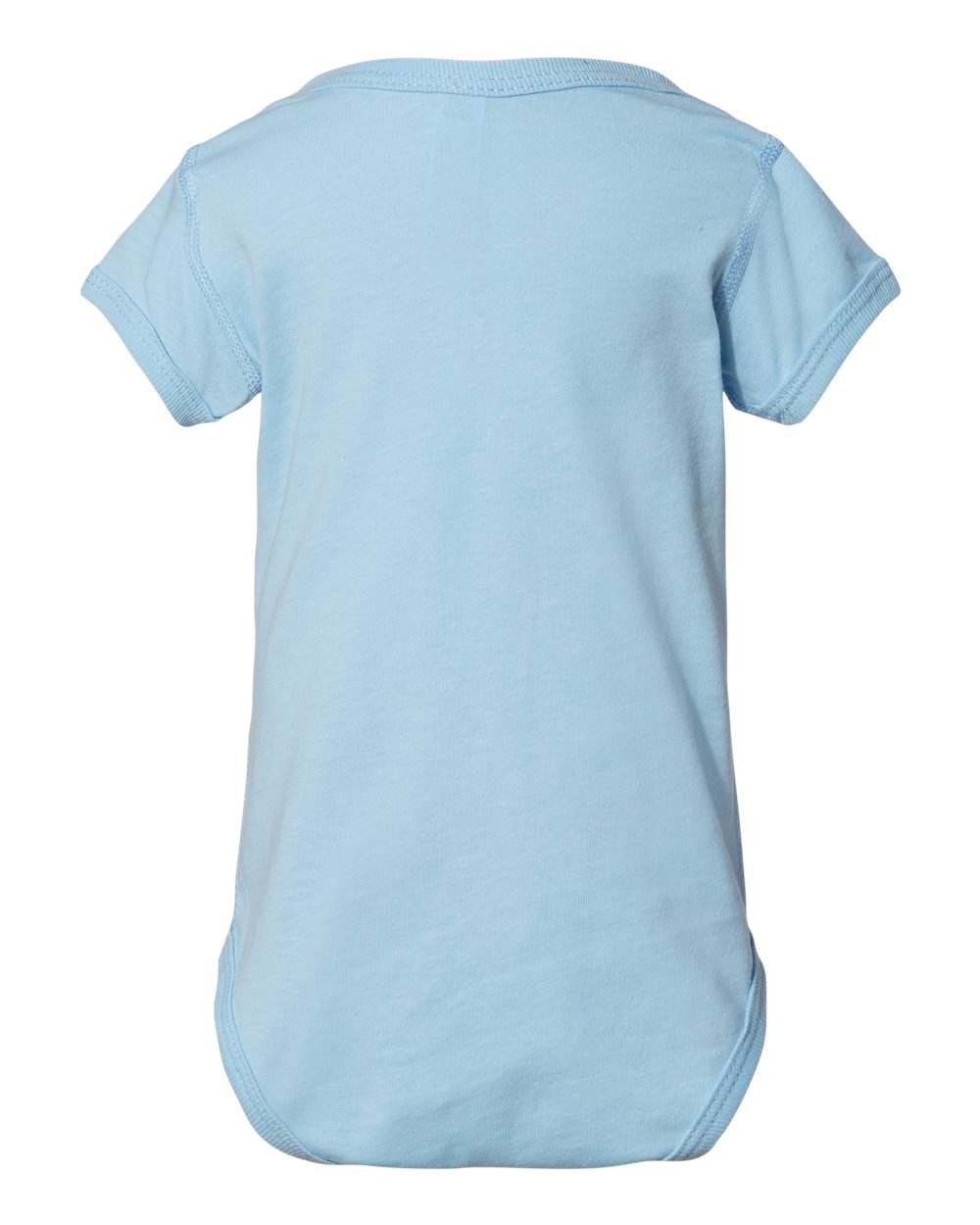 Front View of Light Blue Infant Fine Jersey Bodysuit - 4424