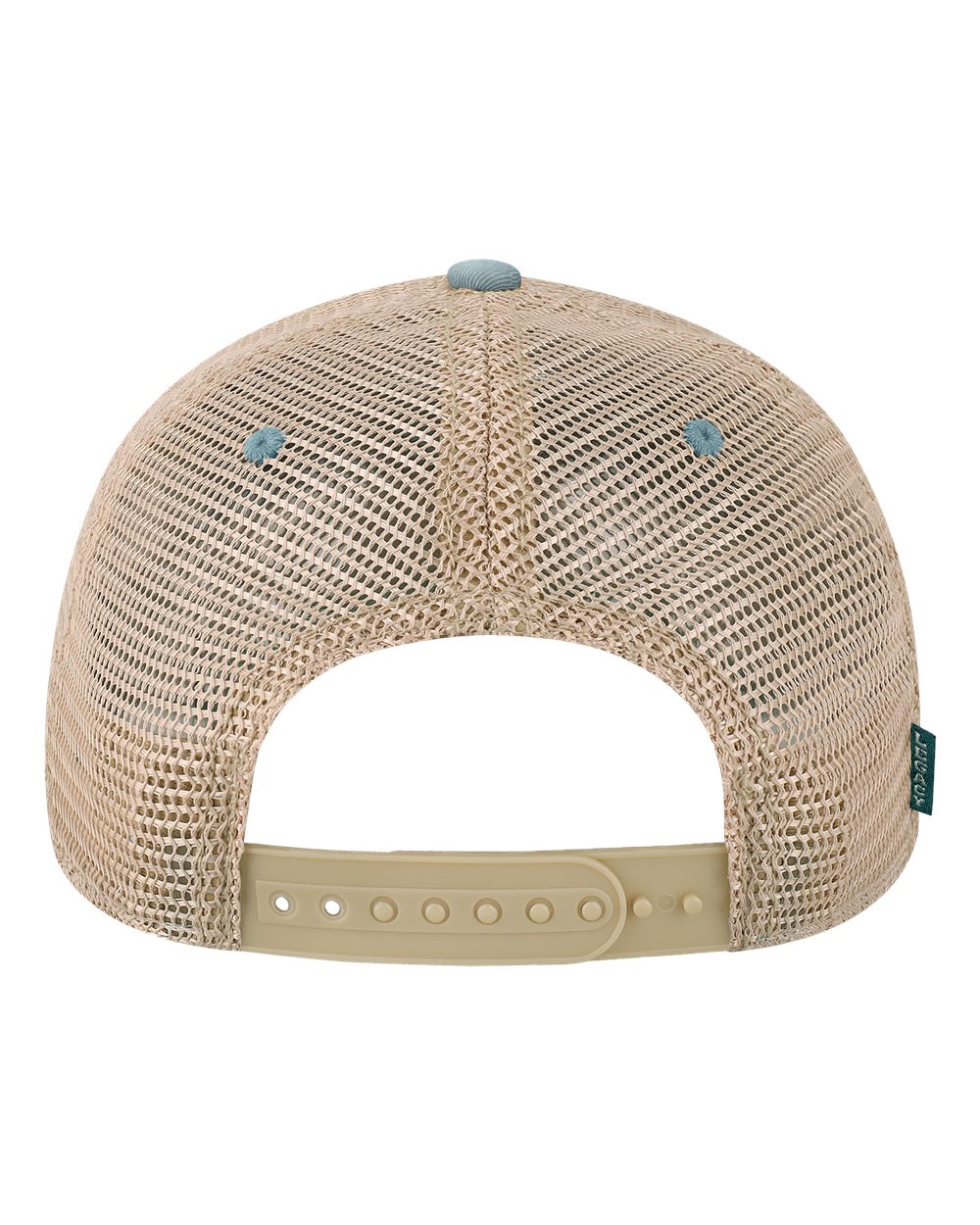 Rear View of Light Blue/ Khaki Old Favorite Trucker Cap - OFA