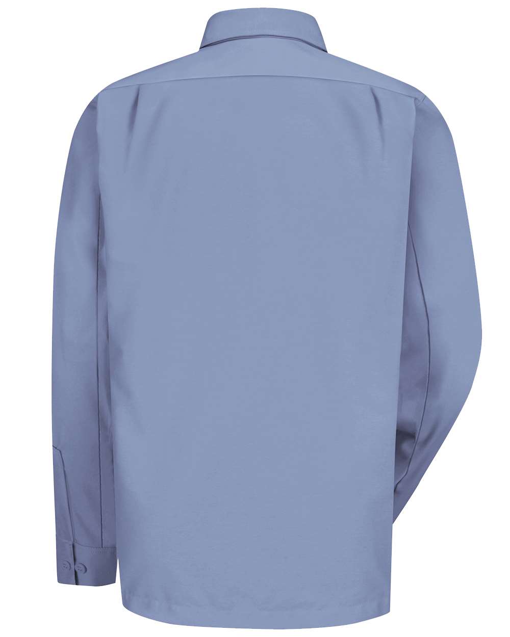 Front View of Light Blue Long Sleeve Work Shirt - Tall Sizes - WS10T