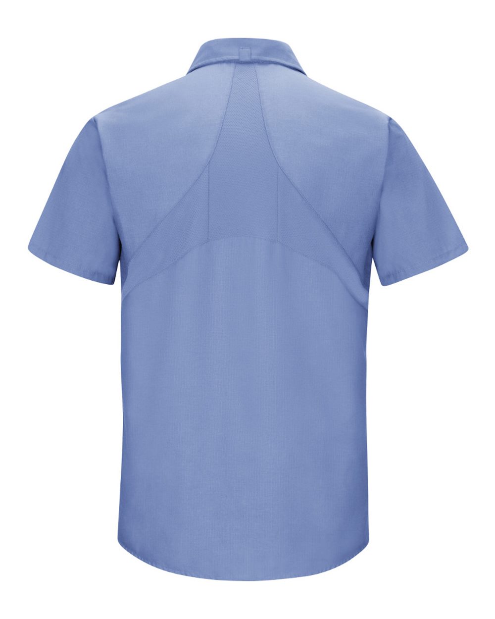Front View of Light Blue Mimix™ Short Sleeve Work Shirt - SX20