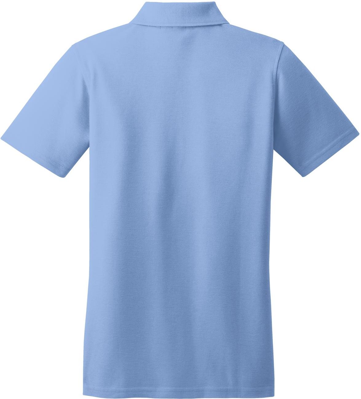 Front View of Light Blue Port Authority Women's Stain-Resistant Polo. L510