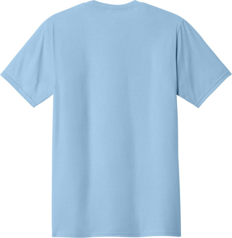 Front View of Light Blue Port & Co Fan Favorite Tee. PC450