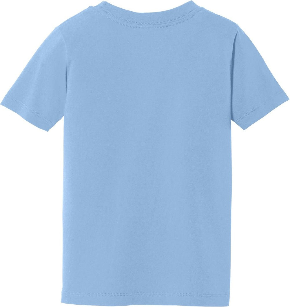 Front View of Light Blue Port & Co Toddler Fan Favorite Tee. PC450TD