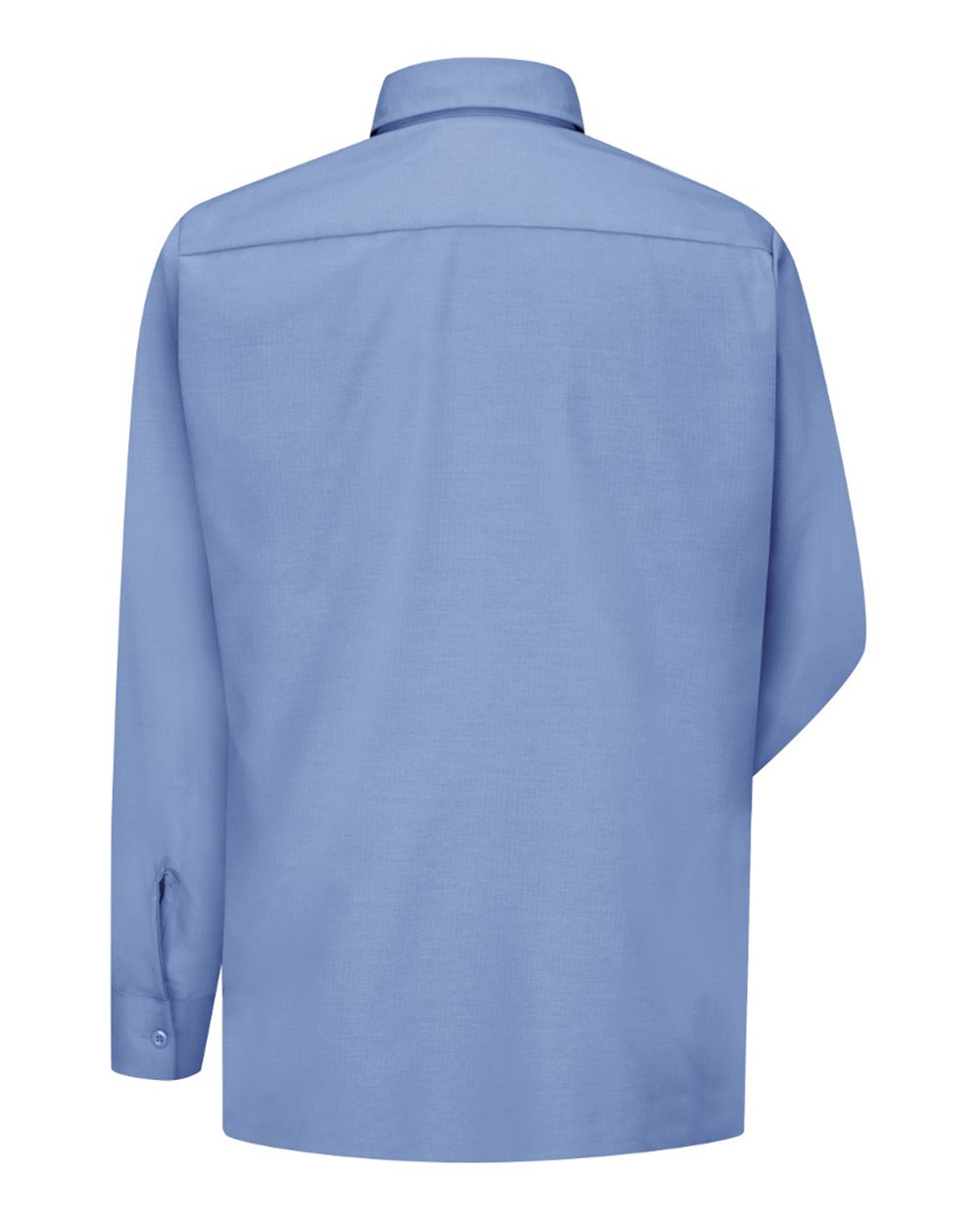 Rear View of Light Blue Ripstop Long Sleeve Shirt - Tall Sizes - SY50T