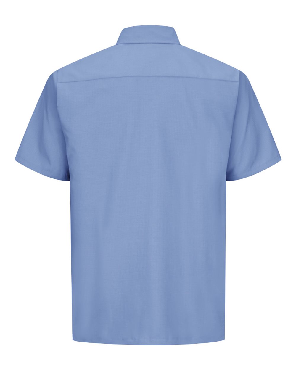 Front View of Light Blue Ripstop Short Sleeve Work Shirt - SY60