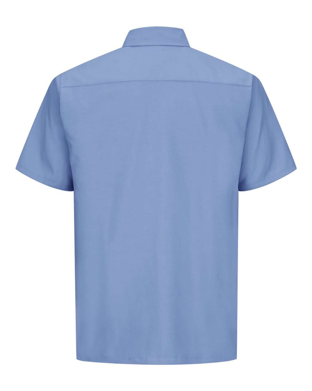 Front View of Light Blue Ripstop Short Sleeve Work Shirt - Tall Sizes - SY60T