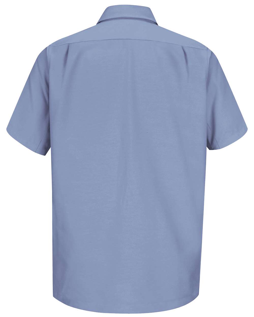 Front View of Light Blue Short Sleeve Work Shirt - Tall Sizes - WS20T