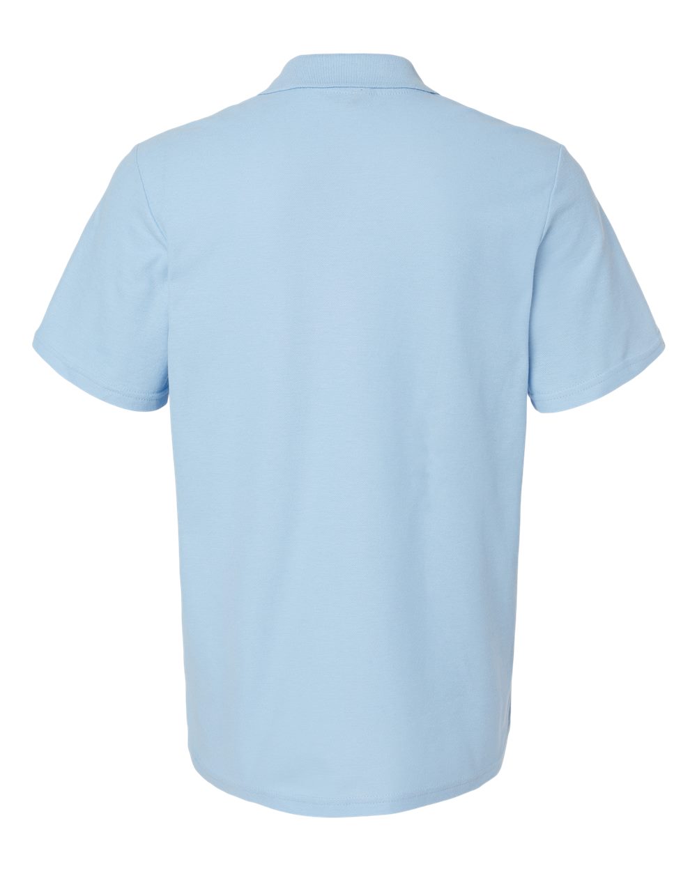Front View of Light Blue Softstyle® Pique Polo - 64800