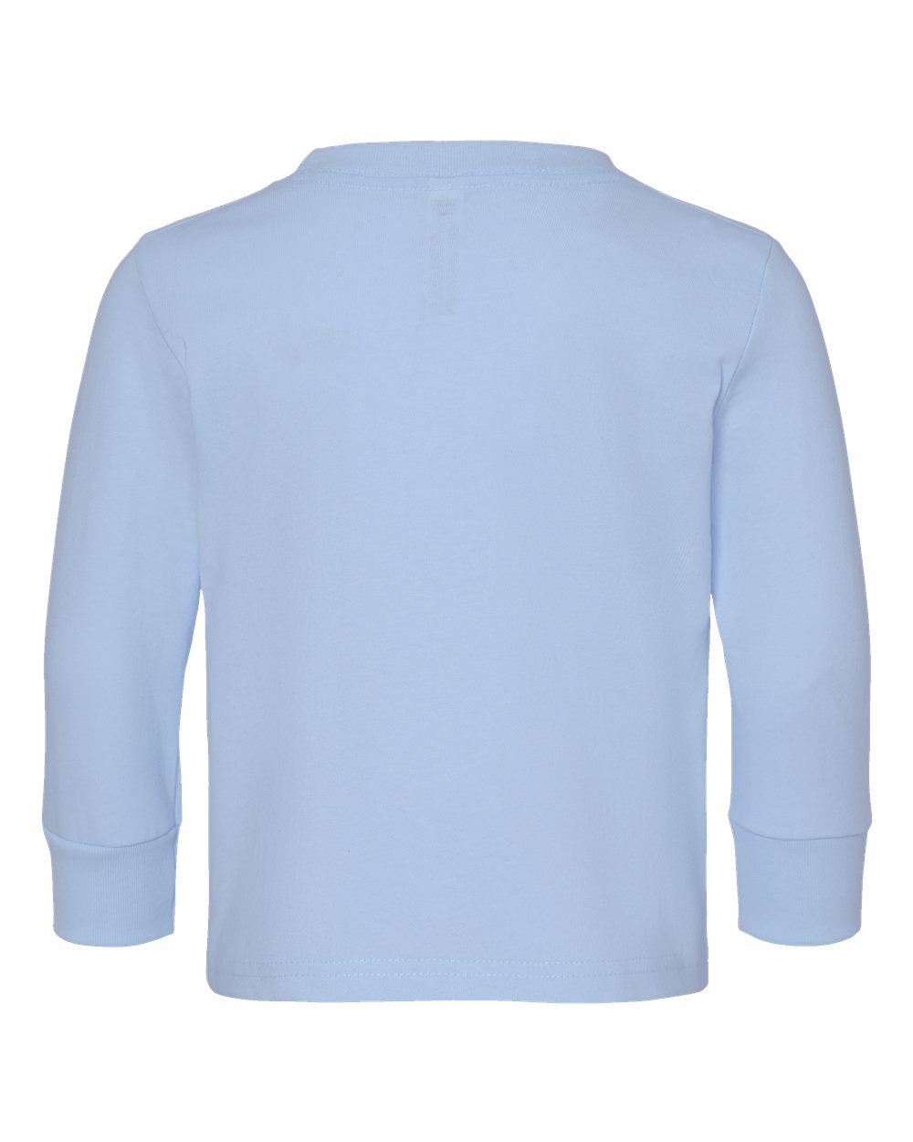 Front View of Light Blue Toddler Cotton Jersey Long Sleeve Tee - 3311