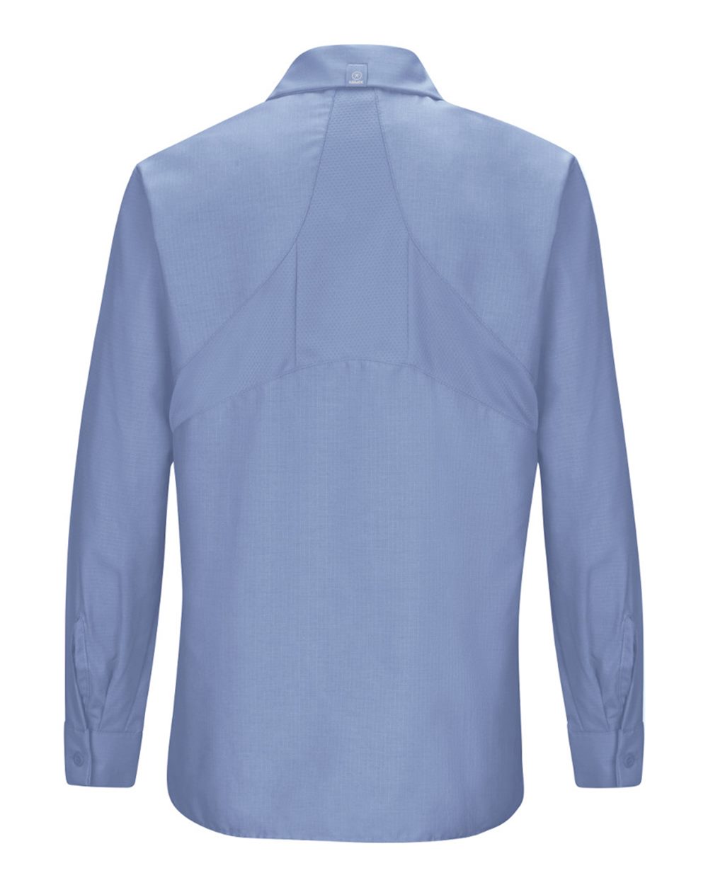 Front View of Light Blue Women's Long Sleeve Mimix Work Shirt - SX11