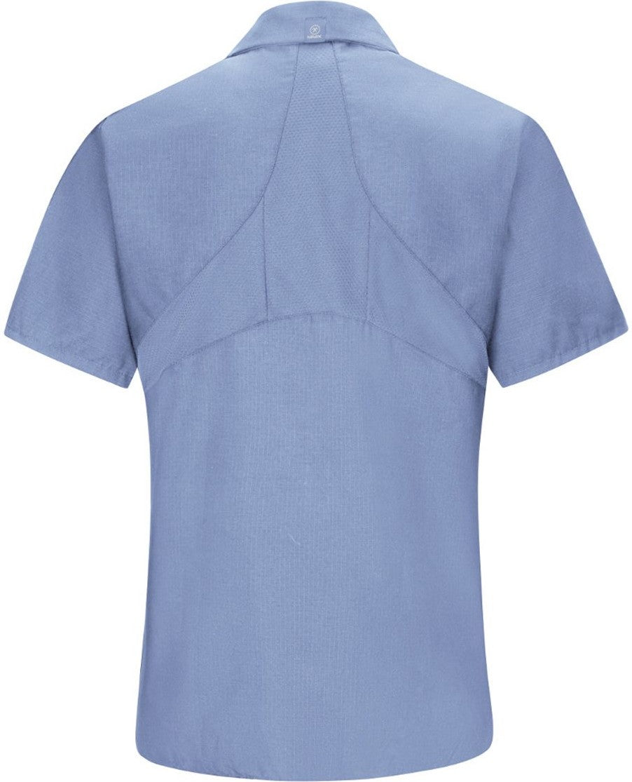 Front View of Light Blue Women's Mimix Work Shirt - SX21