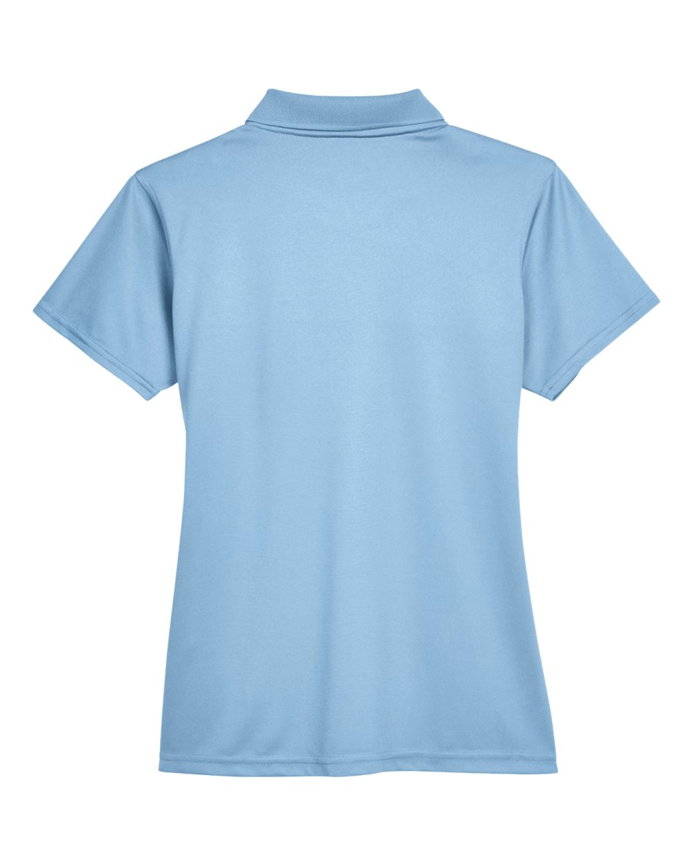 Front View of Light Blue Women's Polyester Jersey Polo - M315W