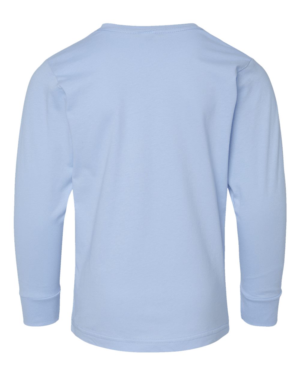 Front View of Light Blue Youth Fine Jersey Long Sleeve Tee - 6201