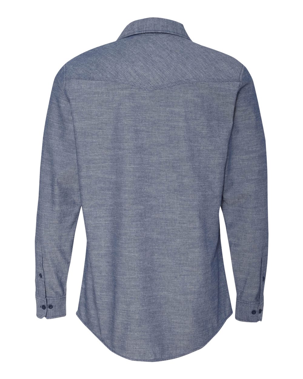 Rear View of Light Denim Chambray Shirt - 8255