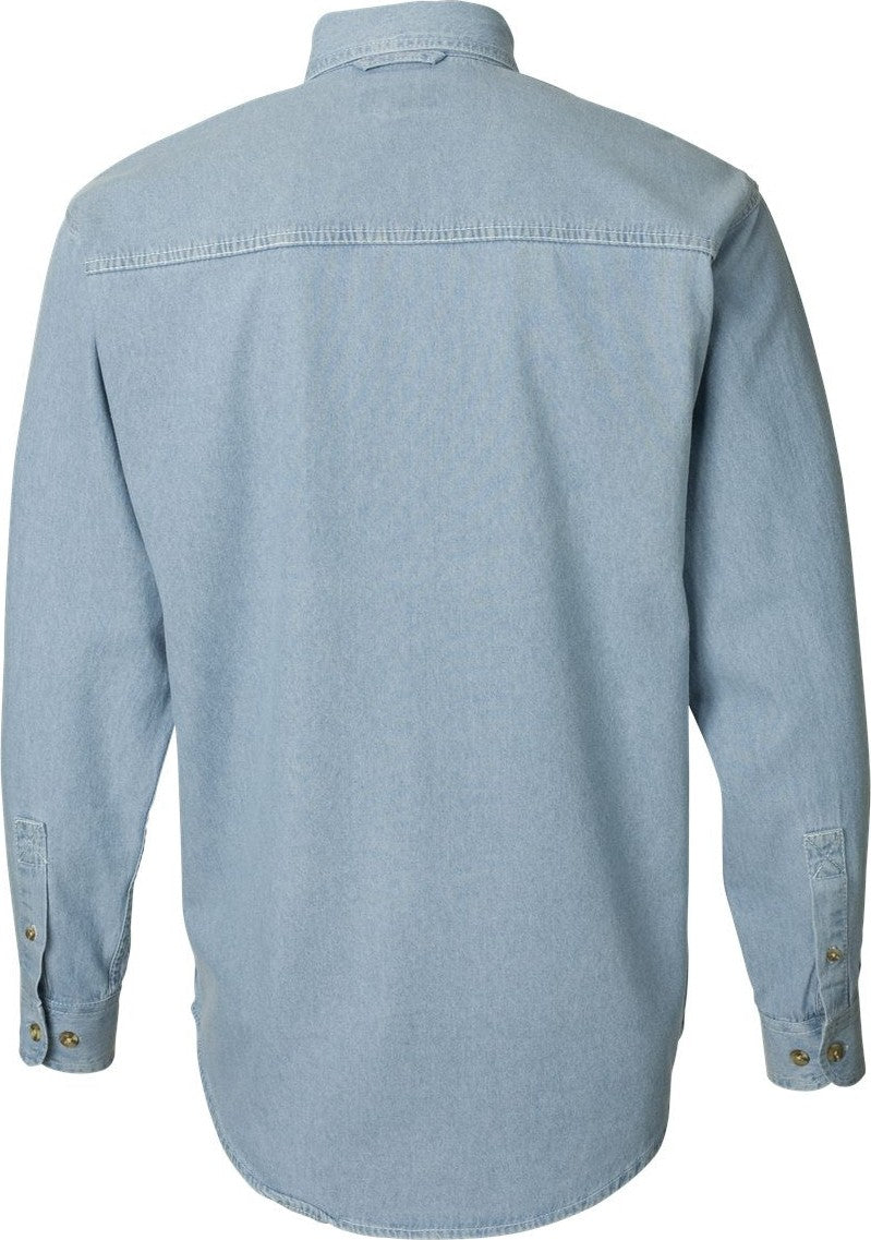 Rear View of Light Denim Denim Shirt Tall Sizes - 7211