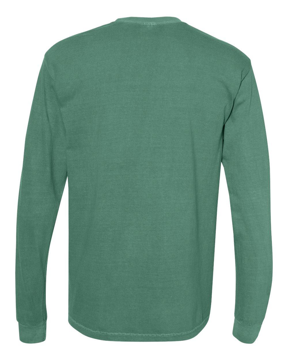 Front View of Light Green Garment-Dyed Heavyweight Long Sleeve T-Shirt - 6014