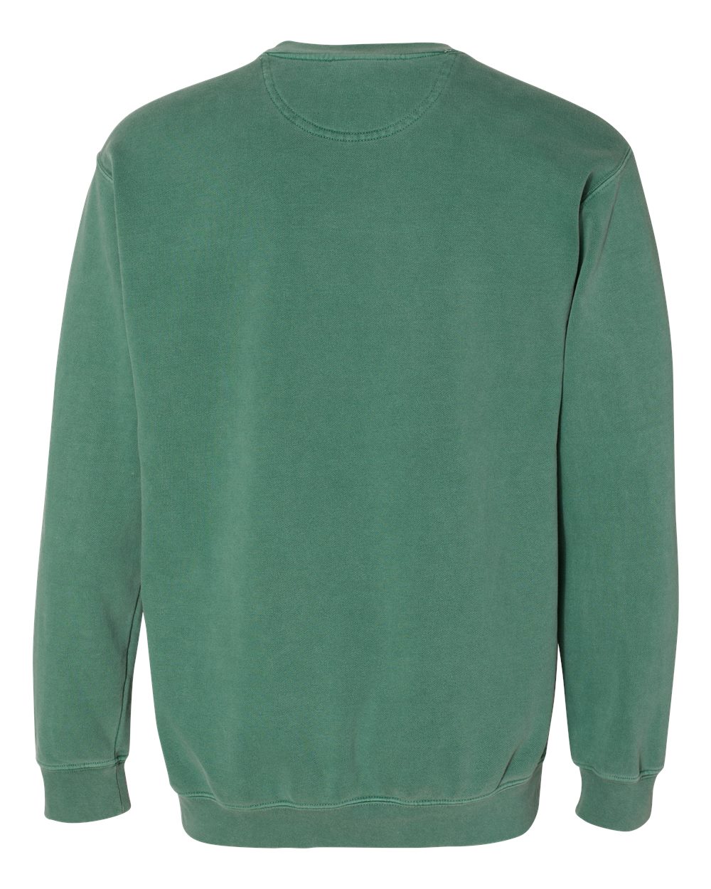 Rear View of Light Green Garment-Dyed Sweatshirt - 1566