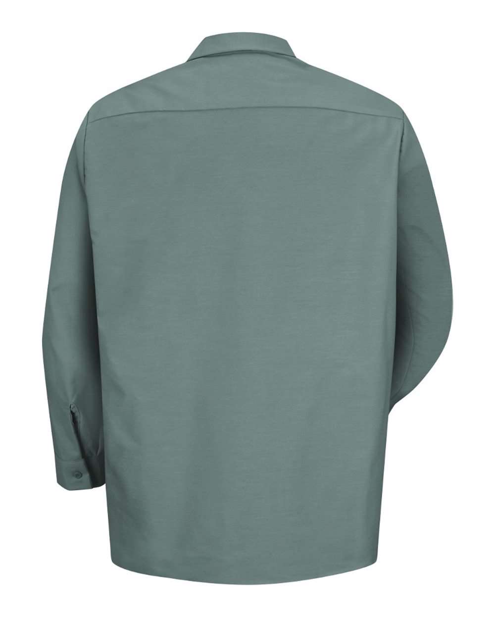 Front View of Light Green Industrial Long Sleeve Work Shirt - Tall Sizes - SP14T