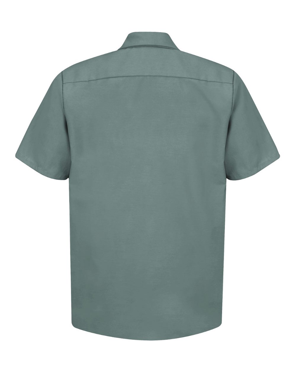 Front View of Light Green Industrial Short Sleeve Work Shirt - SP24