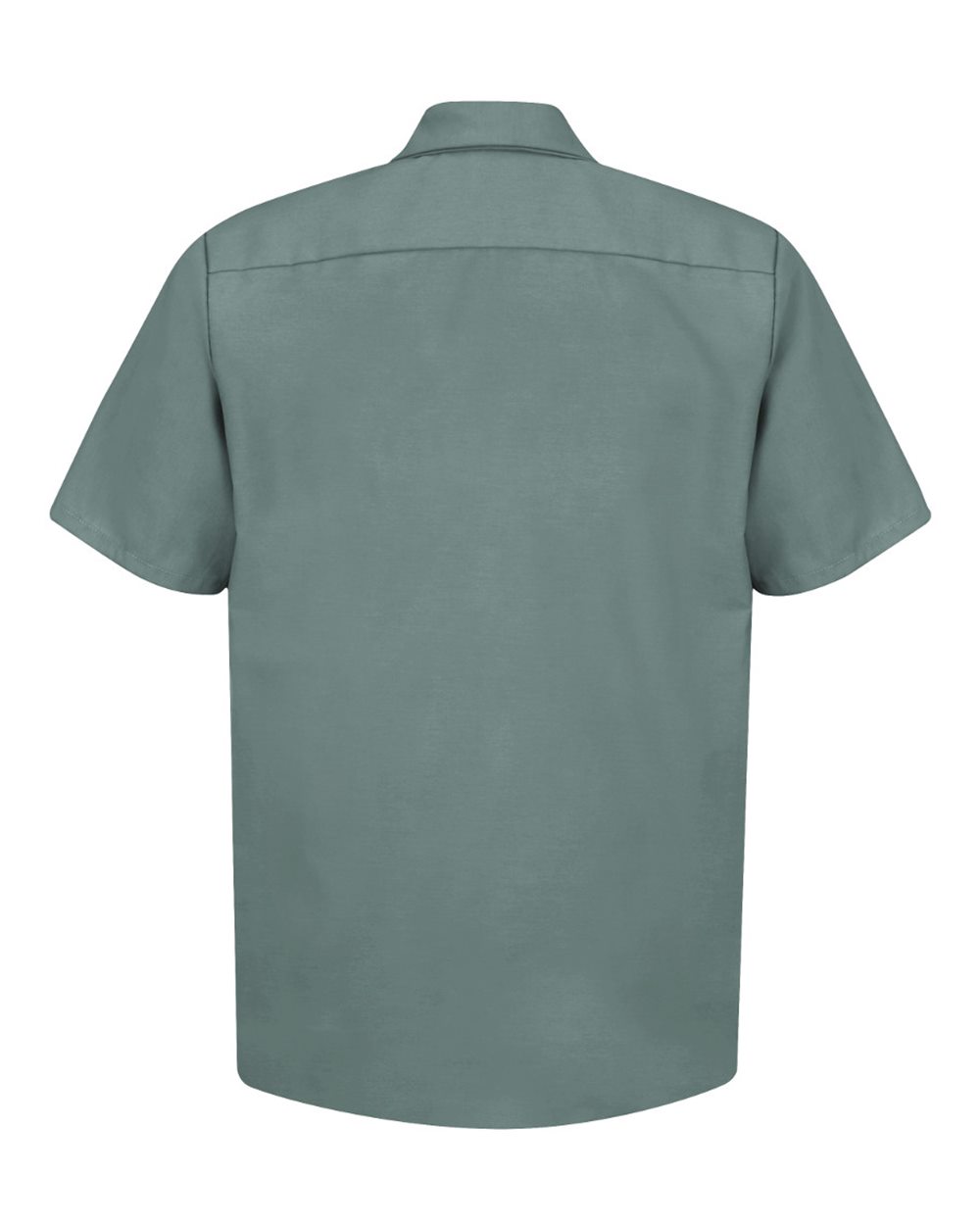 Front View of Light Green Industrial Short Sleeve Work Shirt - Tall Sizes - SP24T