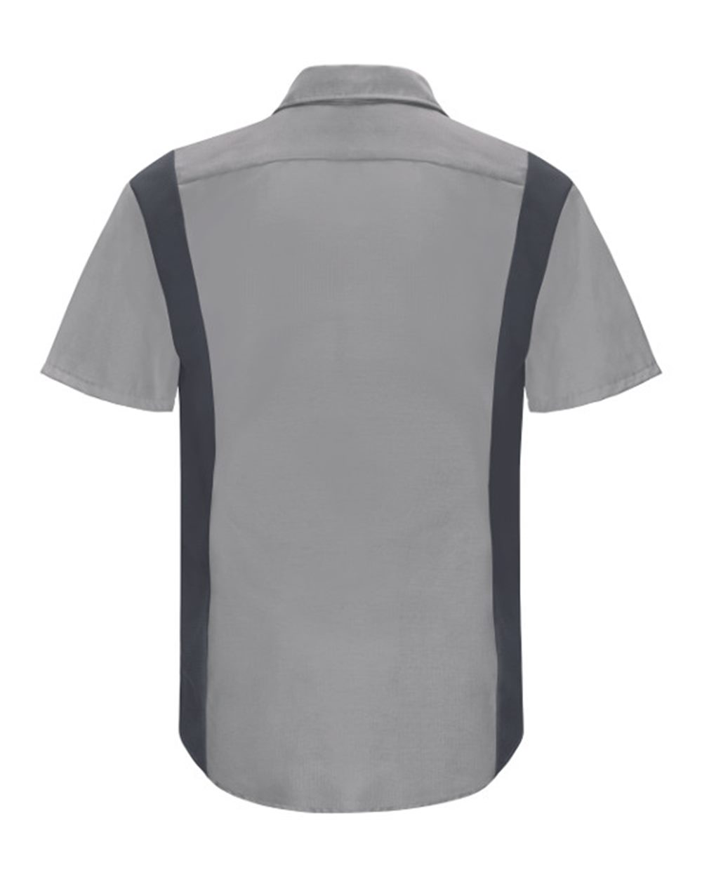 Front View of Light Grey/ Charcoal Performance Plus Short Sleeve Shirt with Oilblok Technology - Tall Sizes - SY42T