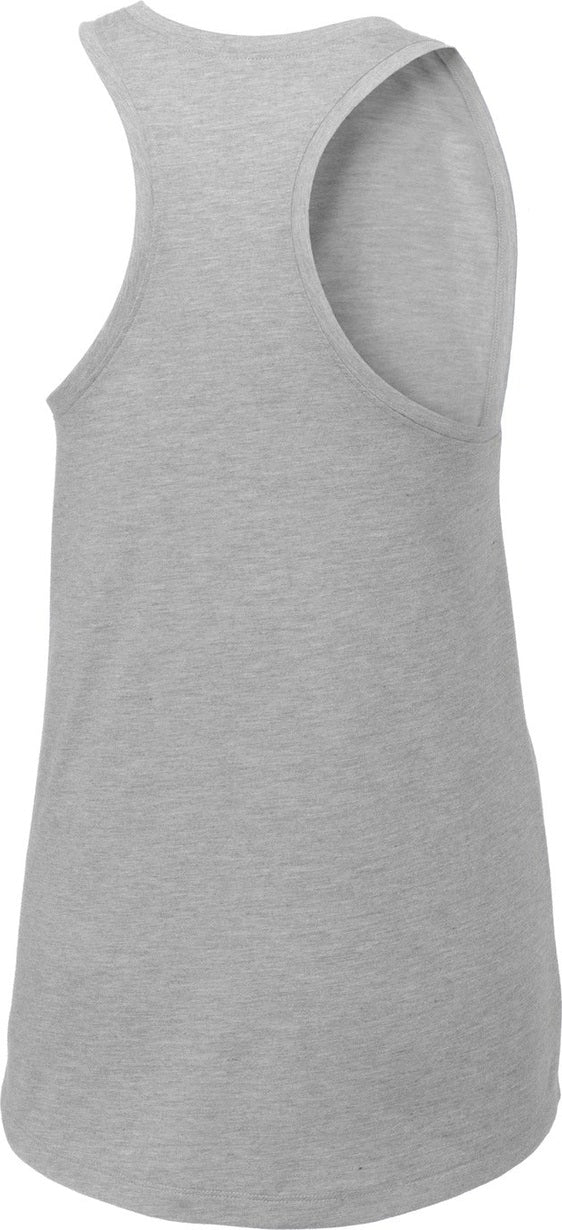 Front View of Light Grey Hth Sport-Tek Women's PosiCharge Tri-Blend Wicking Tank. LST402