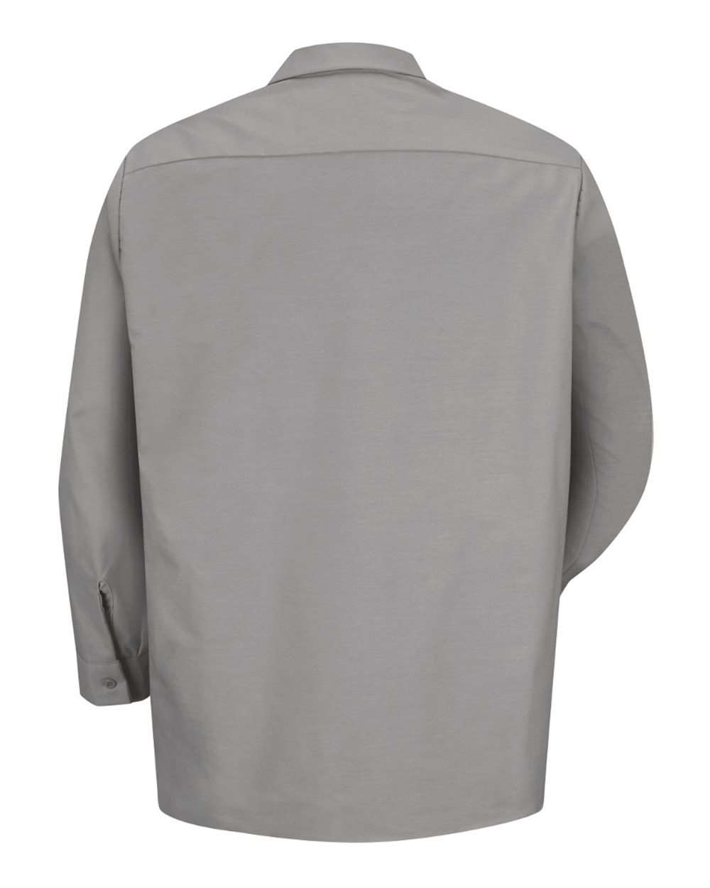 Front View of Light Grey Industrial Long Sleeve Work Shirt - Tall Sizes - SP14T