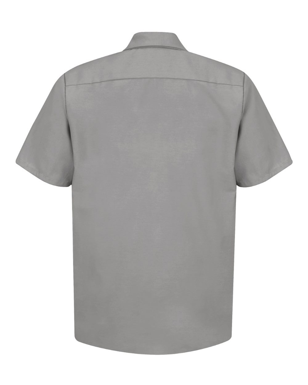 Front View of Light Grey Industrial Short Sleeve Work Shirt - SP24