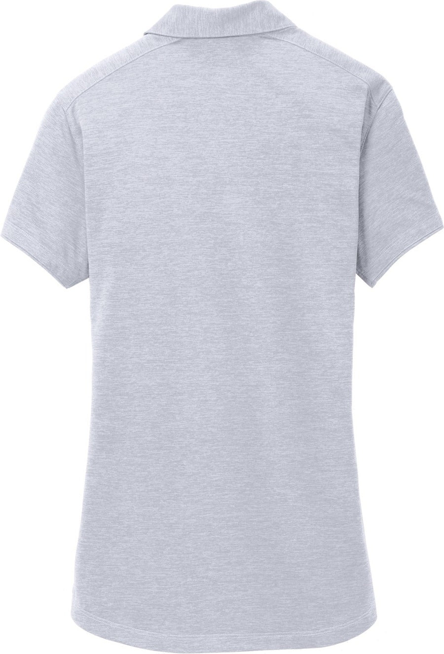 Front View of Light Grey Port Authority Women's Digi Heather Performance Polo. L574