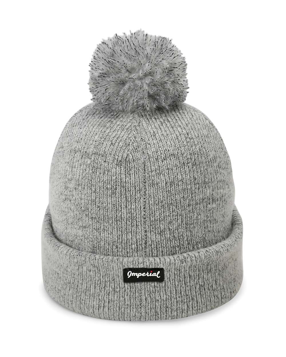 Front View of Light Grey The Mammoth Cuffed Beanie - 6015
