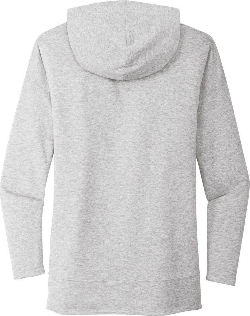 Front View of Light Hthr Gry District Women's Featherweight French Terry Hoodie DT671