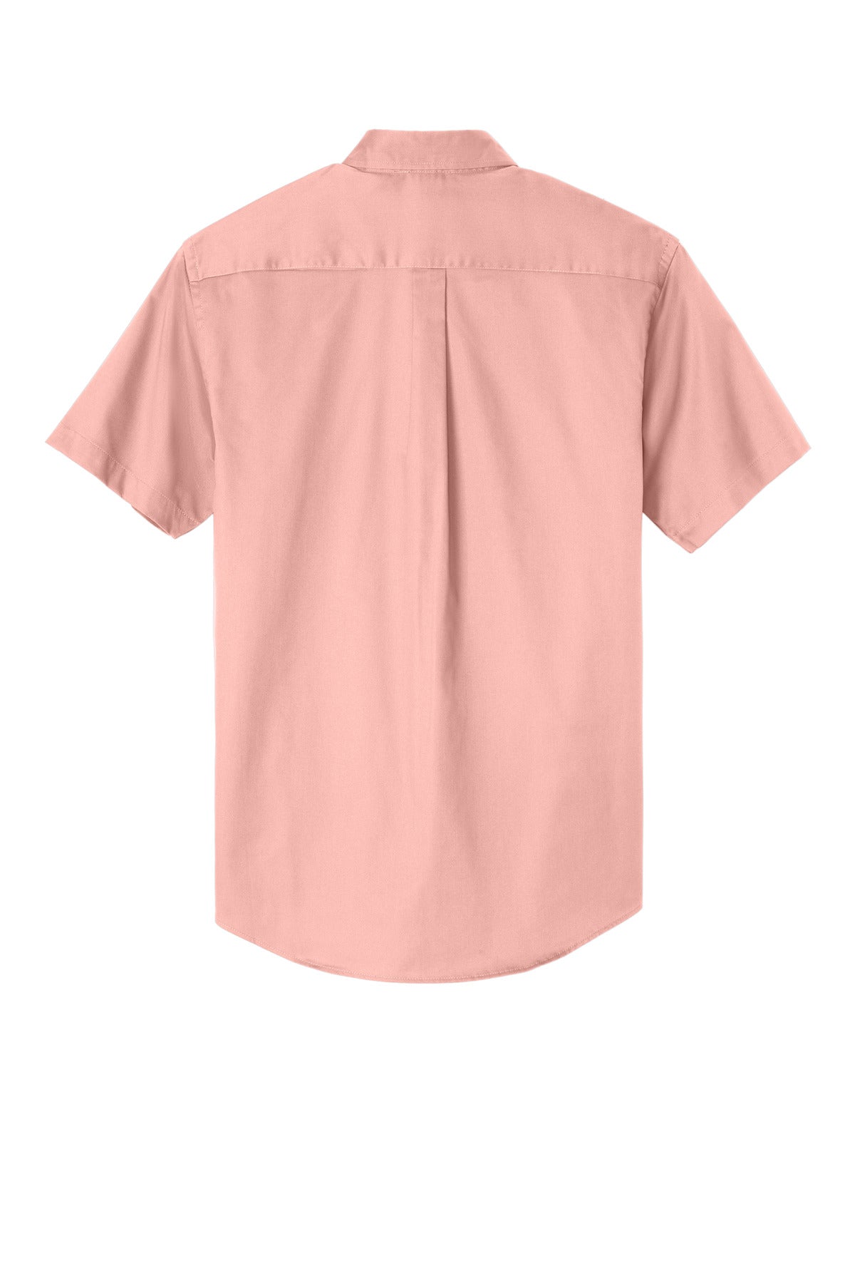 Front View of Light Pink Port Authority Short Sleeve Easy Care Shirt. S508