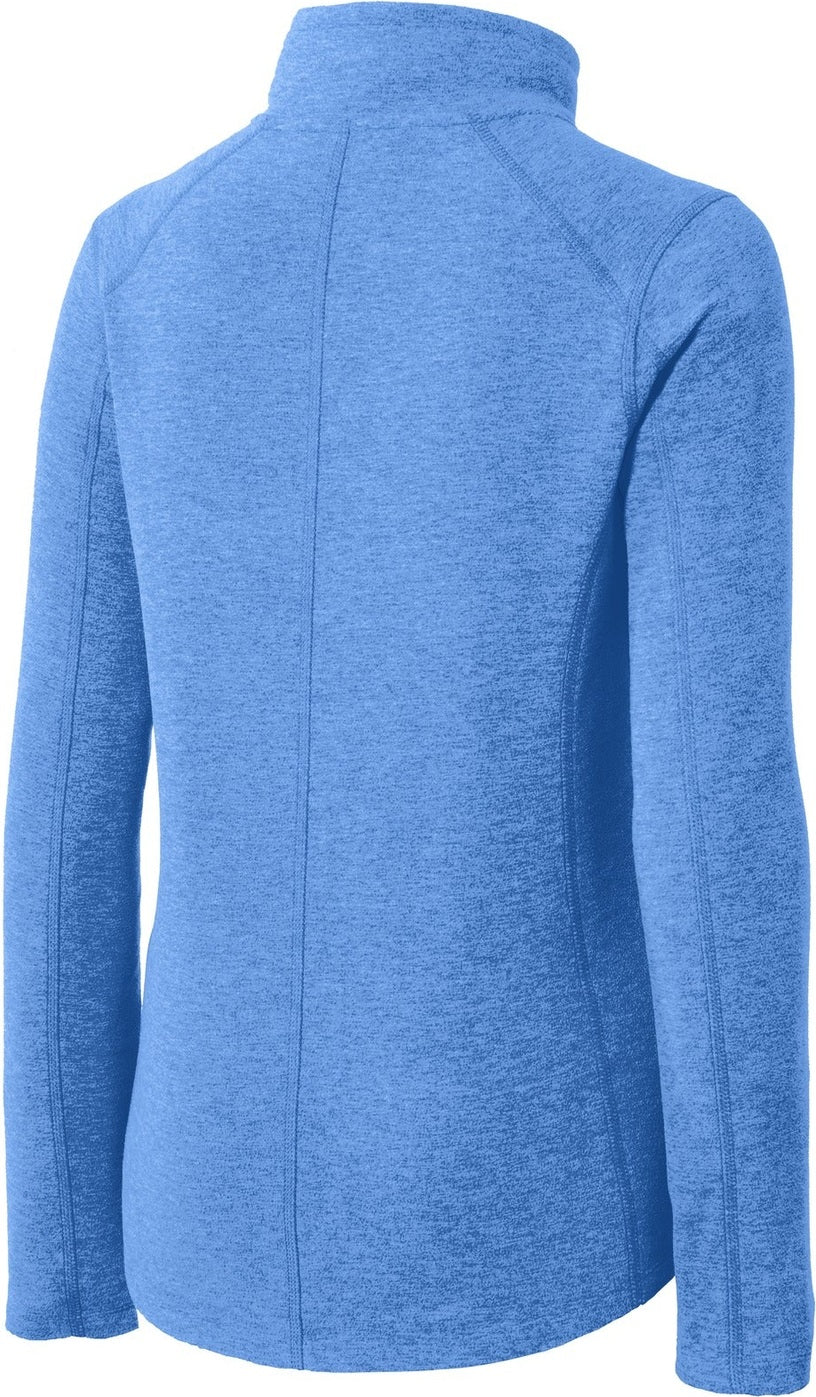 Rear View of Light Royal He Port Authority Women's Heather Microfleece Full-Zip Jacket. L235