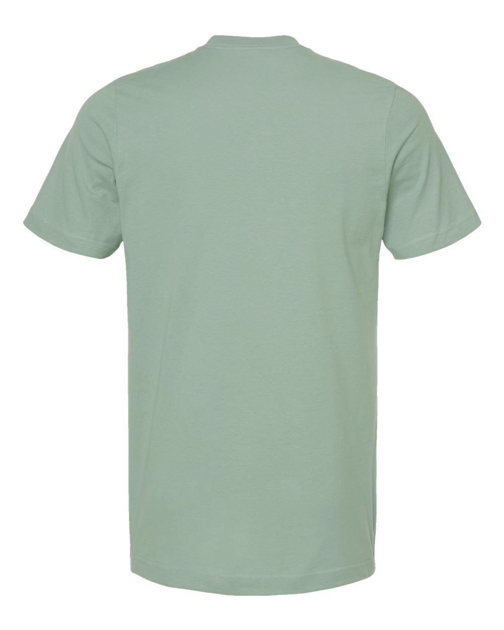 Rear View of Light Sage Combed Cotton T-Shirt - 602
