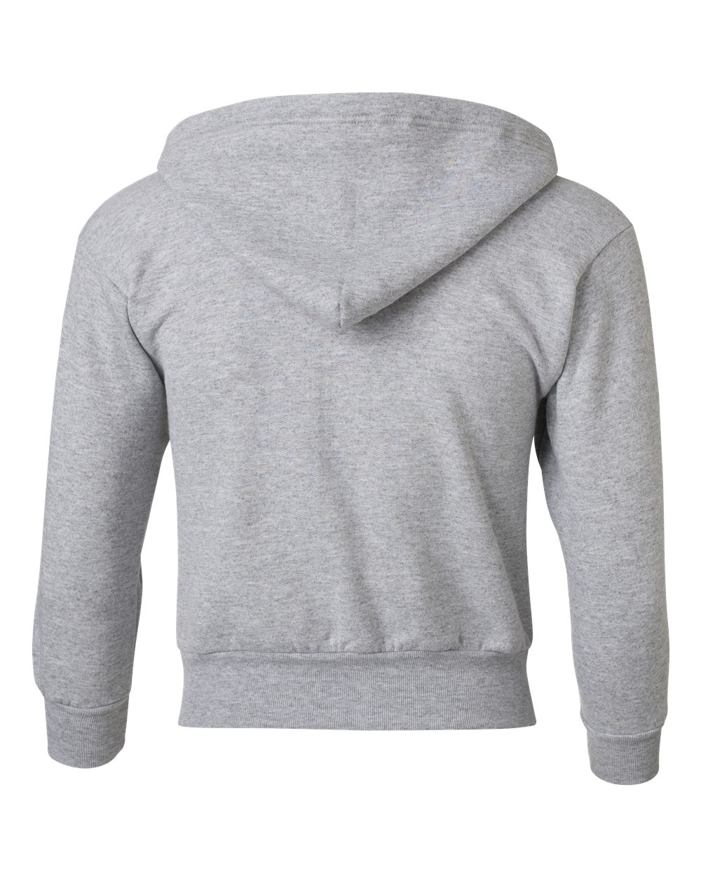 Rear View of Light Steel EcoSmart® Youth Full-Zip Hooded Sweatshirt - P480
