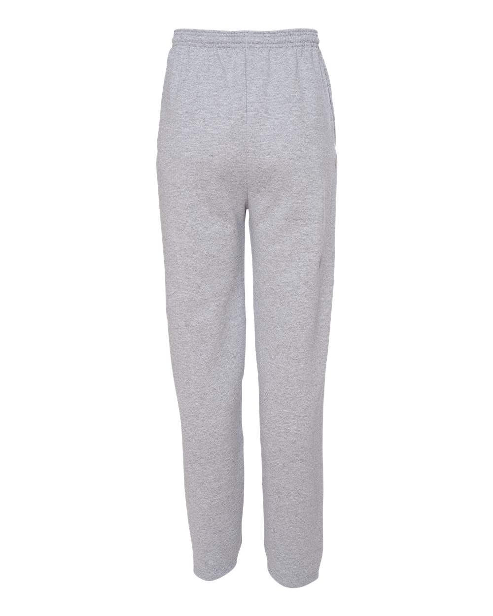 Rear View of Light Steel Powerblend® Open-Bottom Sweatpants with Pockets - P800