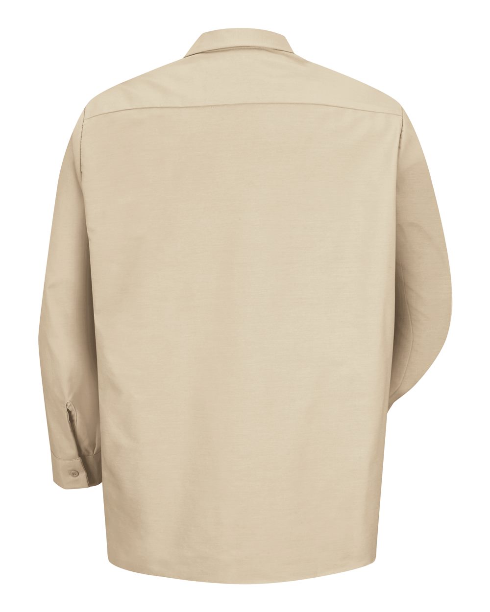 Front View of Light Tan Industrial Long Sleeve Work Shirt - SP14