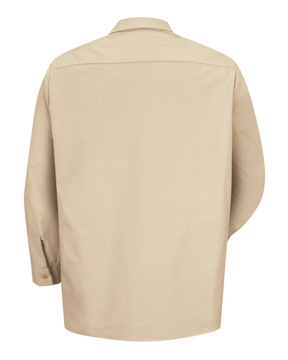 Front View of Light Tan Industrial Long Sleeve Work Shirt - Tall Sizes - SP14T