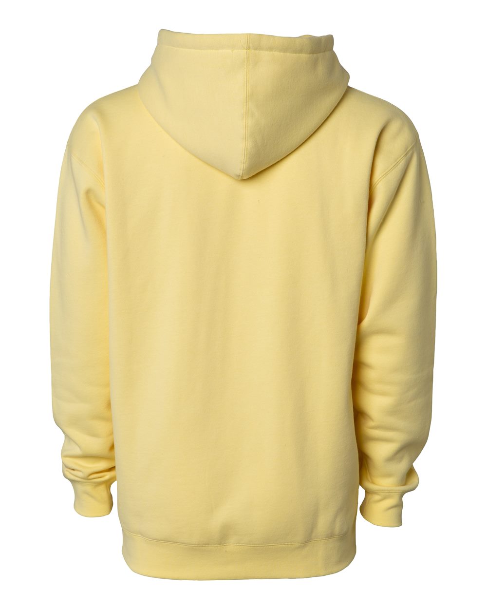 Front View of Light Yellow Heavyweight Hooded Sweatshirt - IND4000