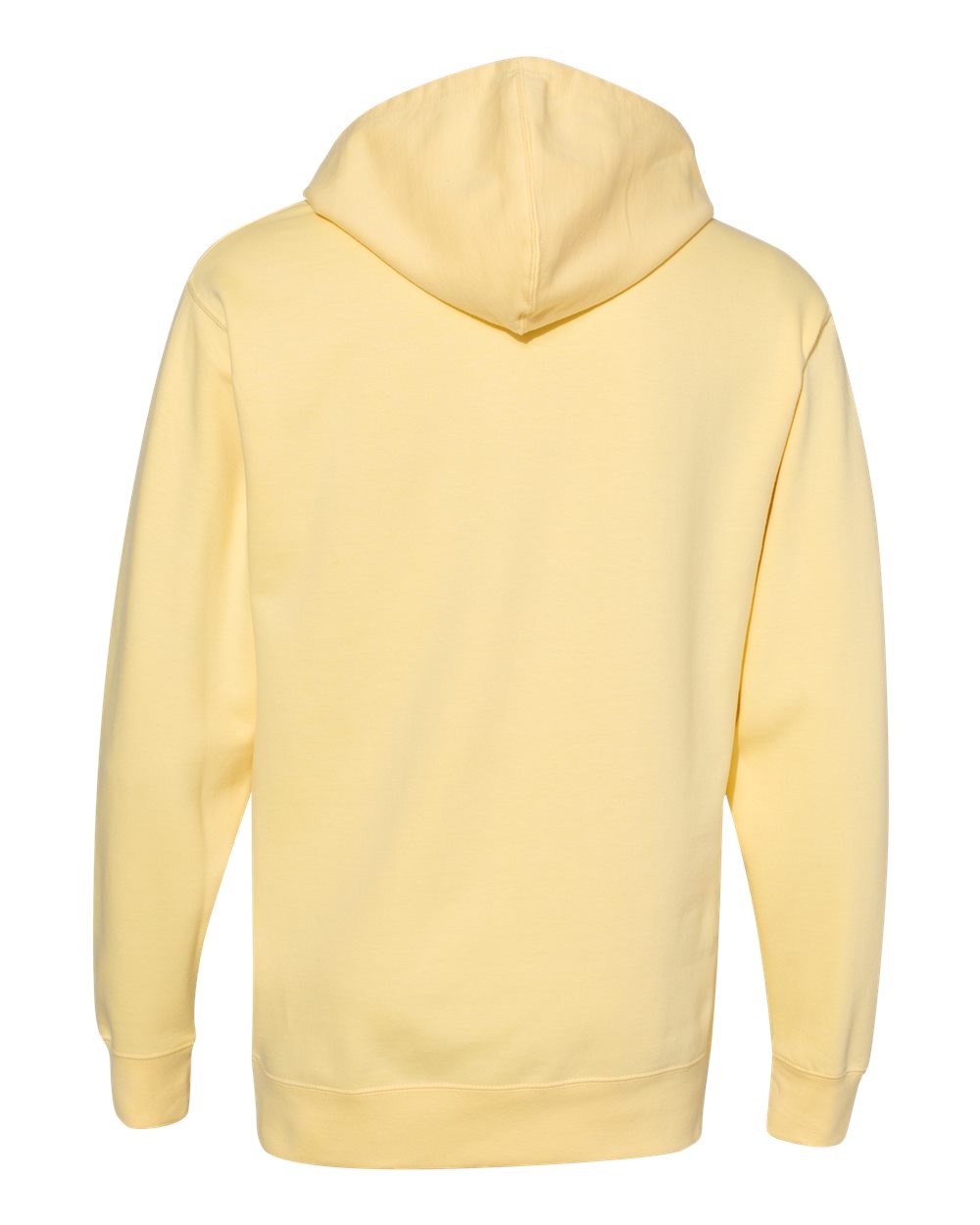 Front View of Light Yellow Midweight Hooded Sweatshirt - SS4500
