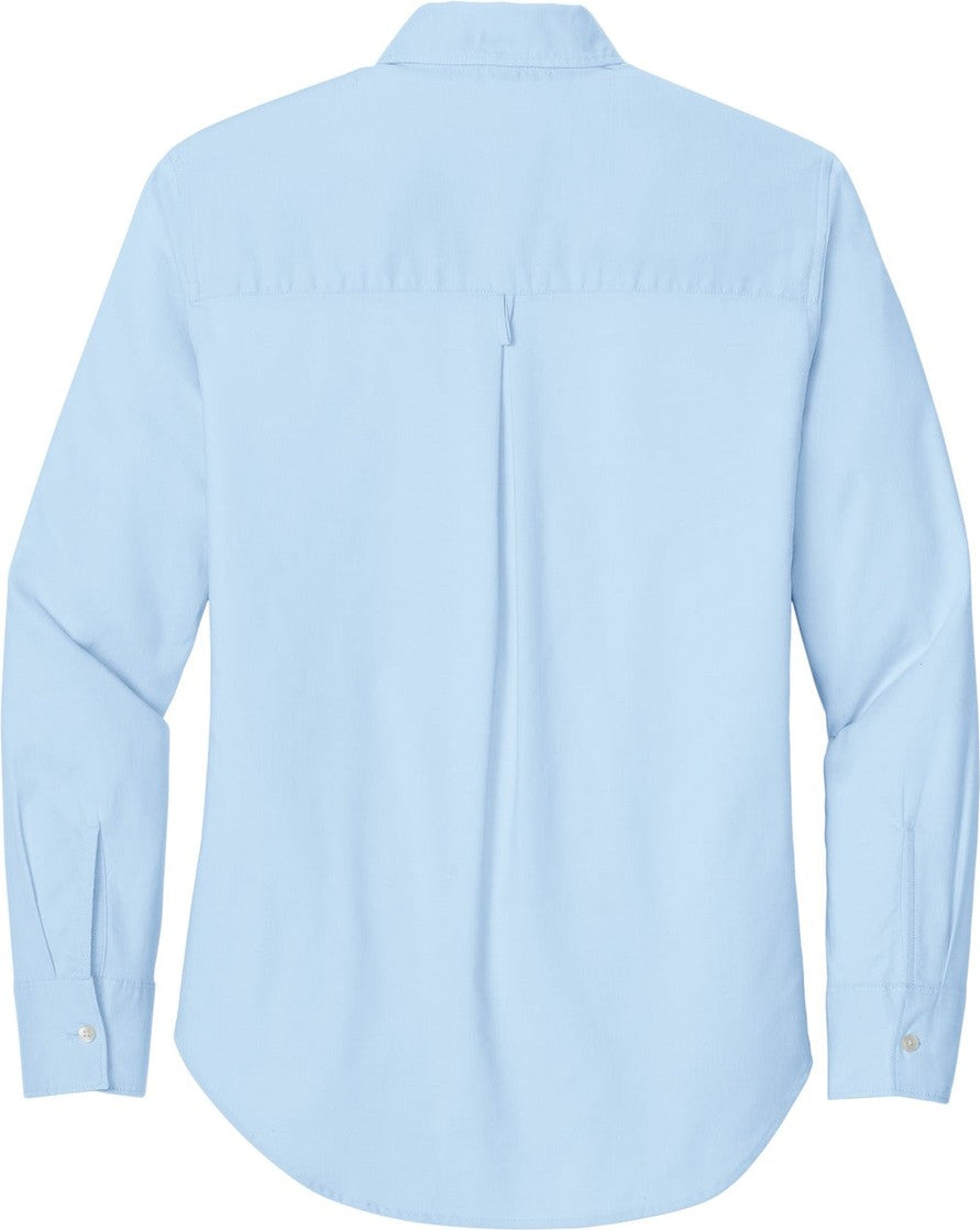 Front View of LightBlue Mercer+Mettle Women's Long Sleeve Modern Oxford Shirt MM2003