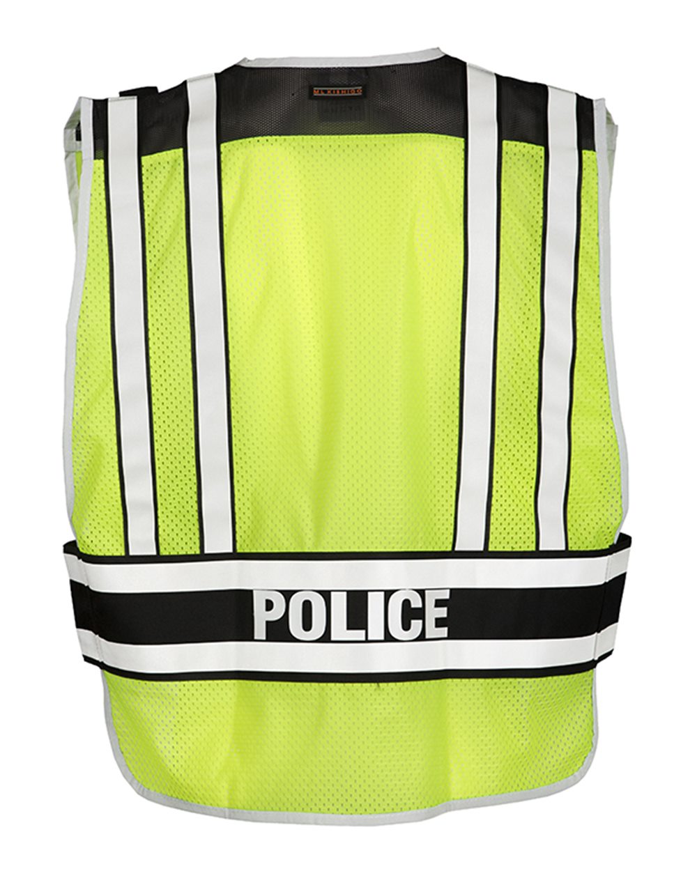 Front View of Lime/ Black Police Vest - 4001BZ