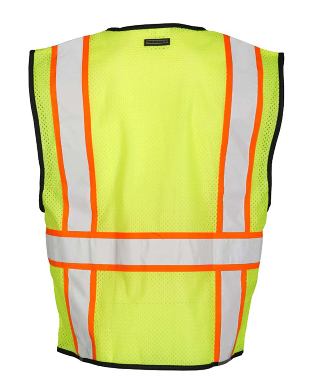 Rear View of Lime Chemically Treated Contrast Mesh Vest - FM527-528