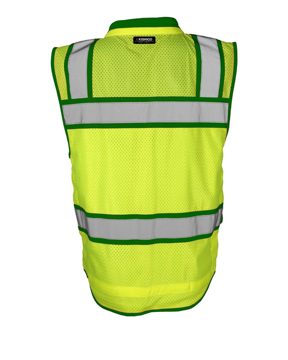 Front View of Lime/ Green - S5044 Color Contrast High Performance Surveyors Vest - S5042-5046