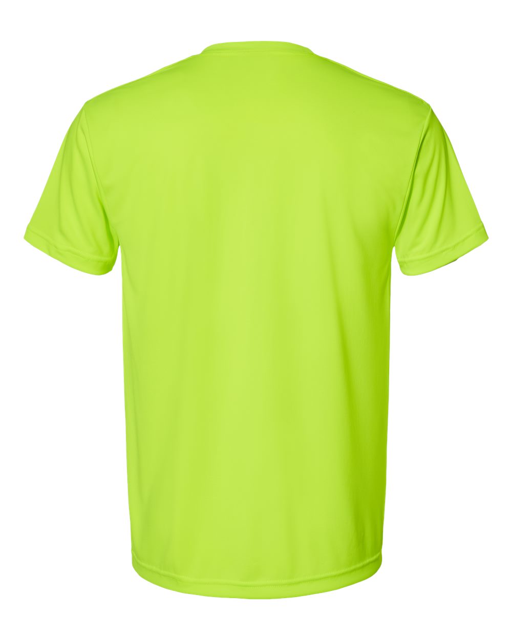 Rear View of Lime Green USA-Made Performance T-Shirt - 5300