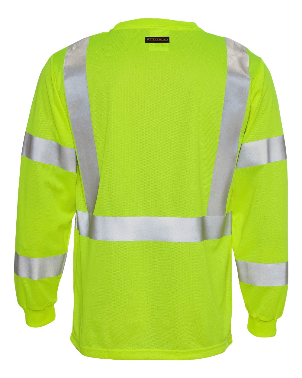 Rear View of Lime Long Sleeve Class 3 T-Shirt - 9145-9146