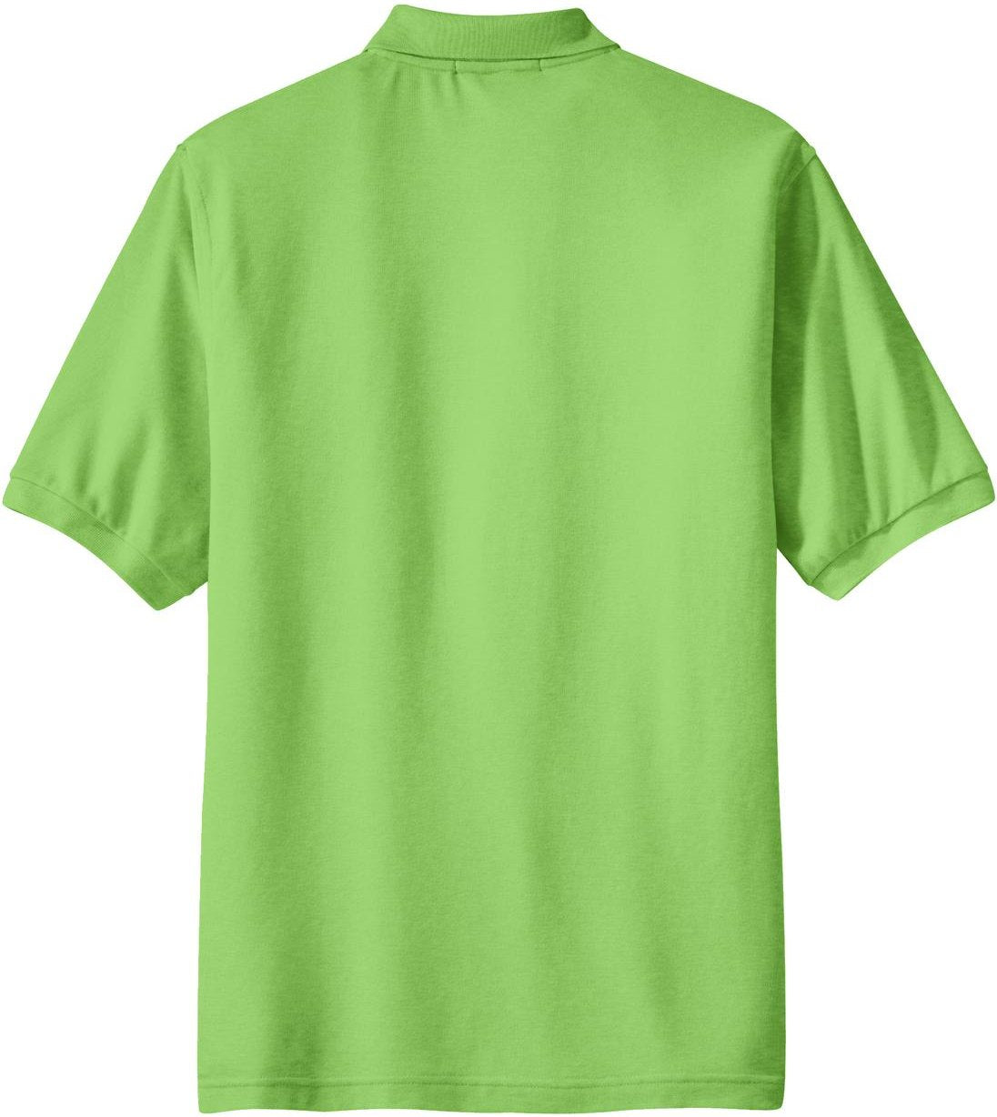 Front View of Lime Port Authority Silk Touch Polo with Pocket. K500P