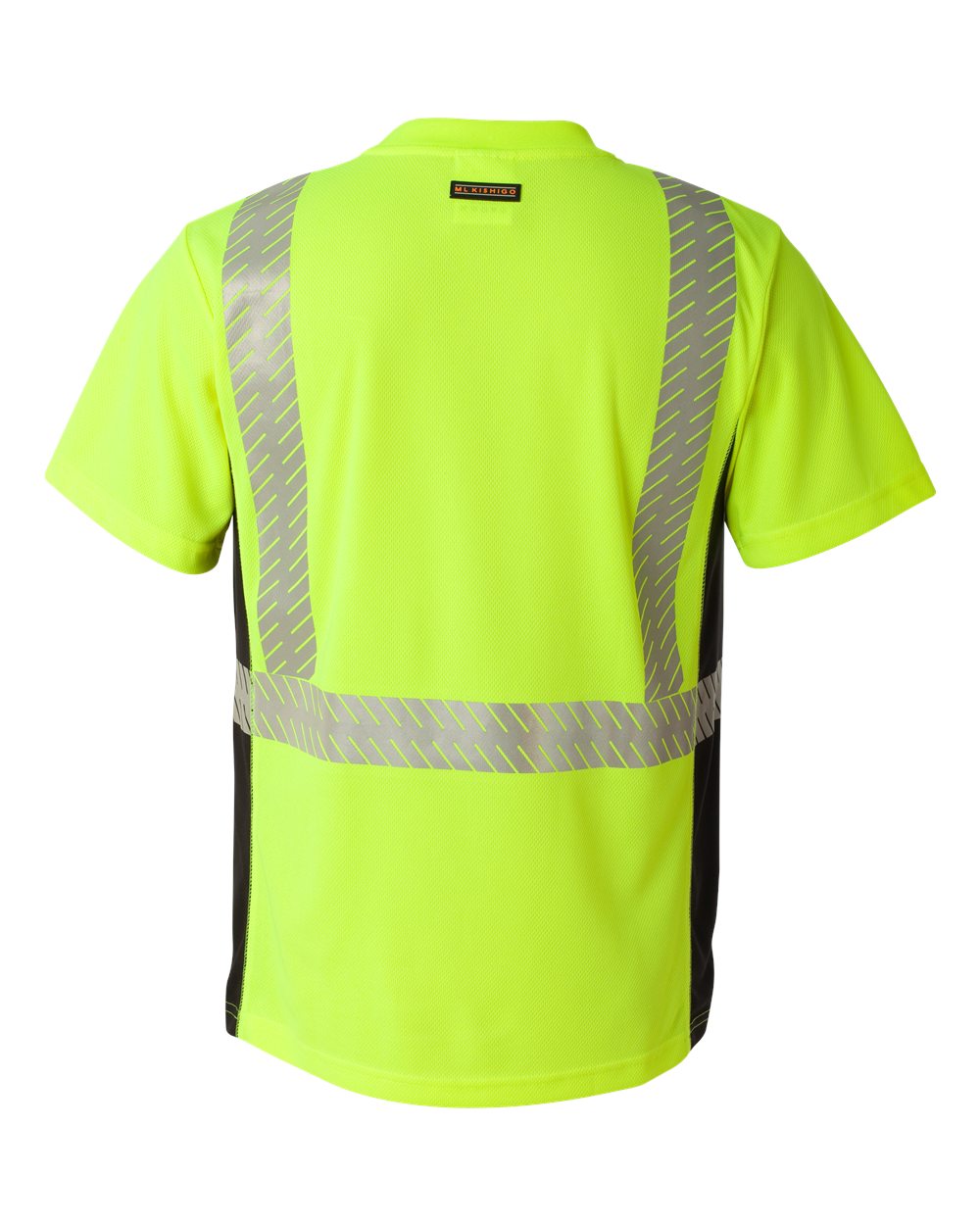 Rear View of Lime Premium Black Series® Breathable Tape Class 2 T-Shirt - 9114-9115